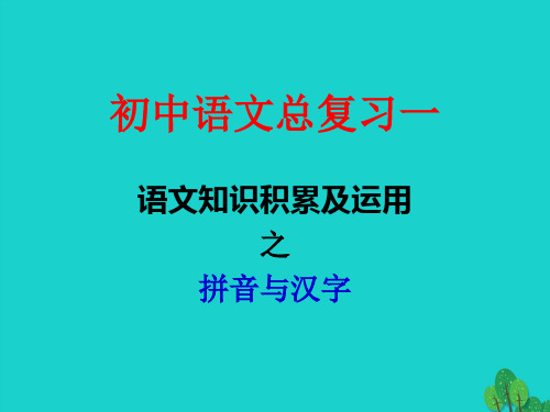 中考语文复习 语音与汉字 语音与汉字课件