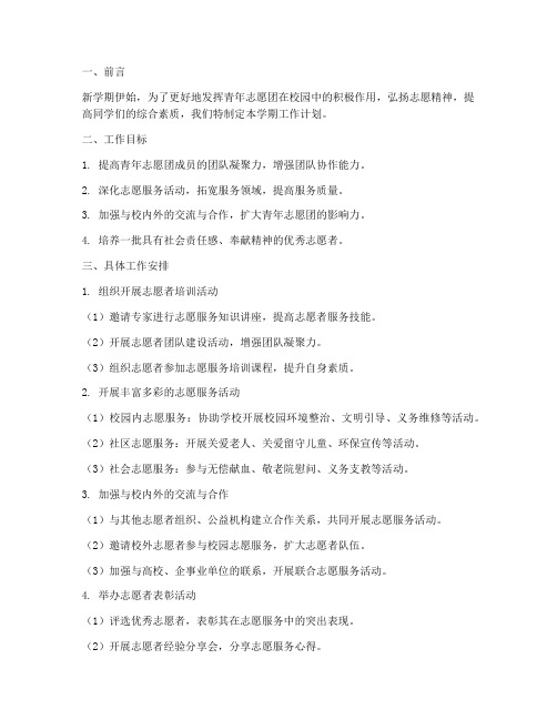 青年志愿团新学期工作计划