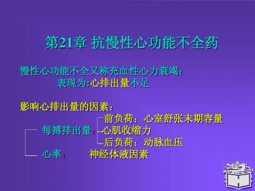 # Pharmacology Chapter 二十-抗慢性心功能不全药