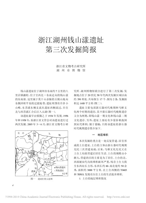 《文物》杂志2010年第7期--浙江湖州钱山漾遗址第三次发掘简报_丁品
