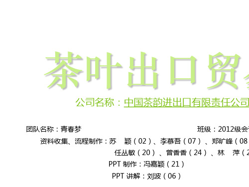 茶叶出口贸易流程概论