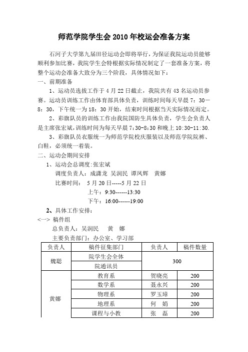 2010运动会方案