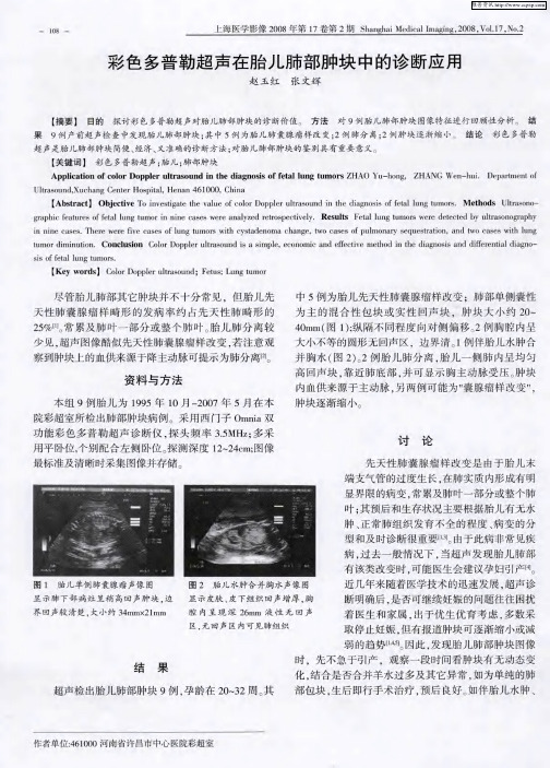 彩色多普勒超声在胎儿肺部肿块中的诊断应用