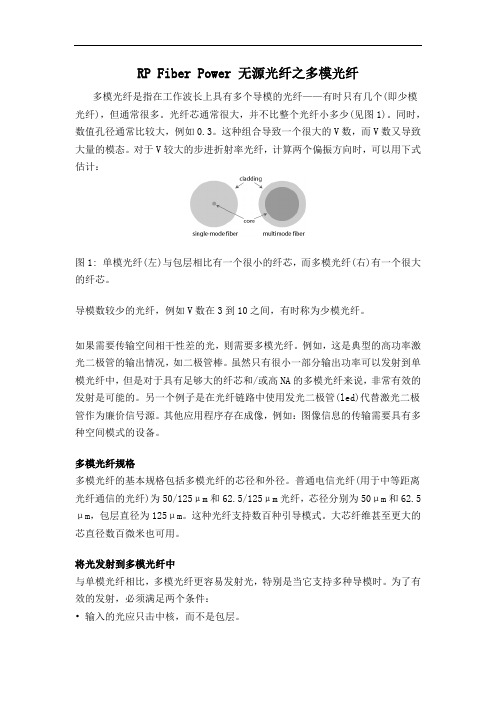 RP Fiber Power 无源光纤之多模光纤