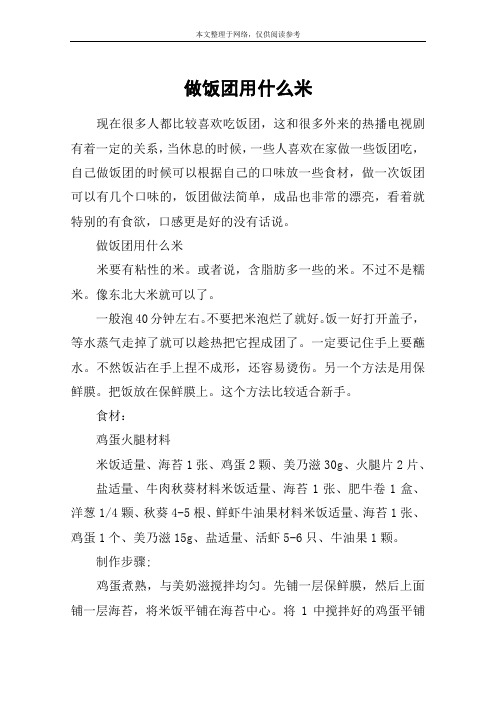 做饭团用什么米