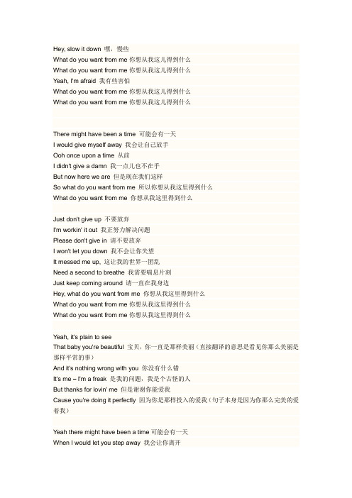 Whatya Want From Me中文歌词