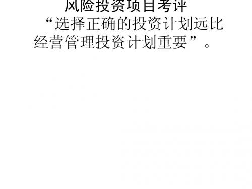 风险投资项目评估