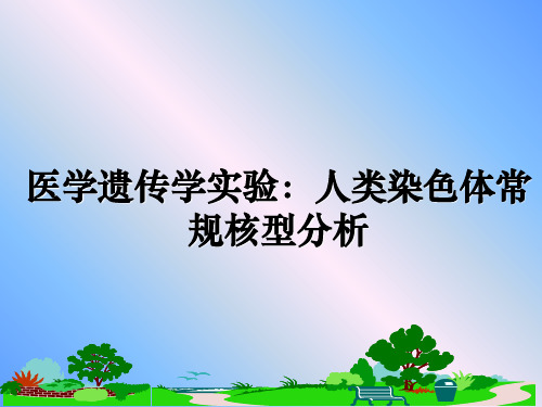 最新医学遗传学实验：人类染色体常规核型分析教学讲义ppt