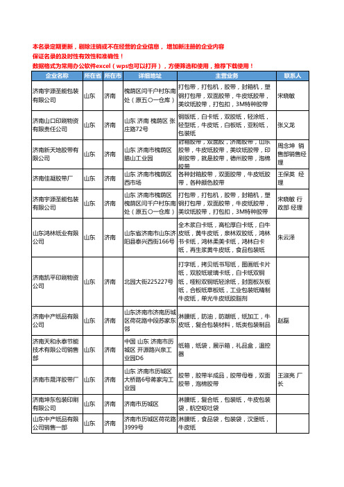2020新版山东省济南牛皮纸工商企业公司名录名单黄页大全46家