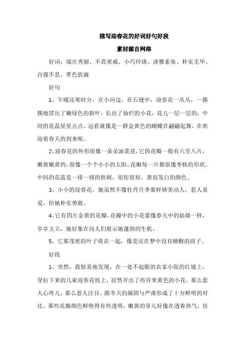 描写春天花儿的好词好句好段