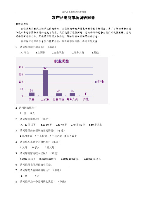 农产品电商社区调研问卷(分析)