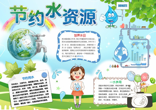 节水保护水资源12电子小报word