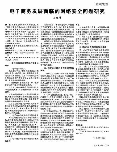 电子商务发展面临的网络安全问题研究