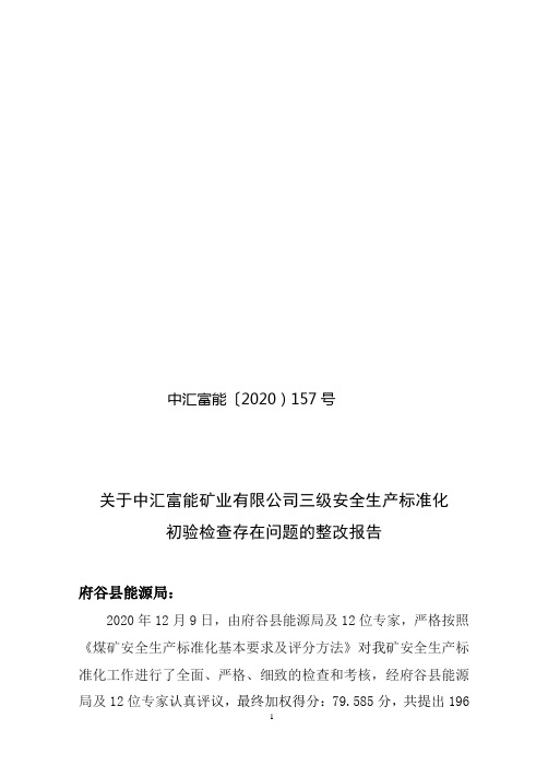 三级标准化初验问题整改报告董