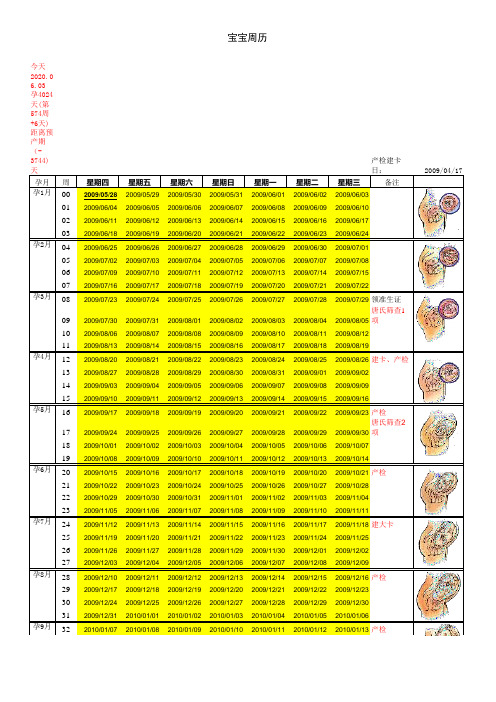 孕周详细表