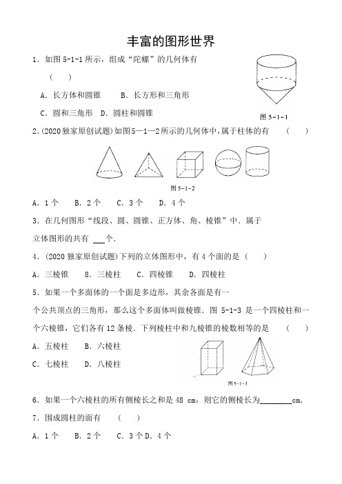 丰富的图形世界(七年级上数学提优练习与答案)