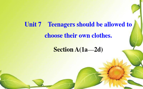 Unit 7 Teenagers should be allowed to choose their own clothes 知识点