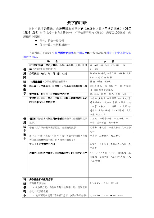 数字的用法