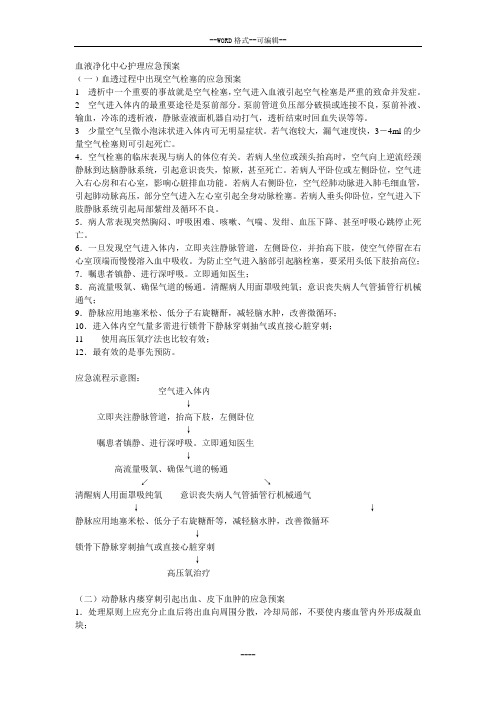 血液净化中心护理应急预案