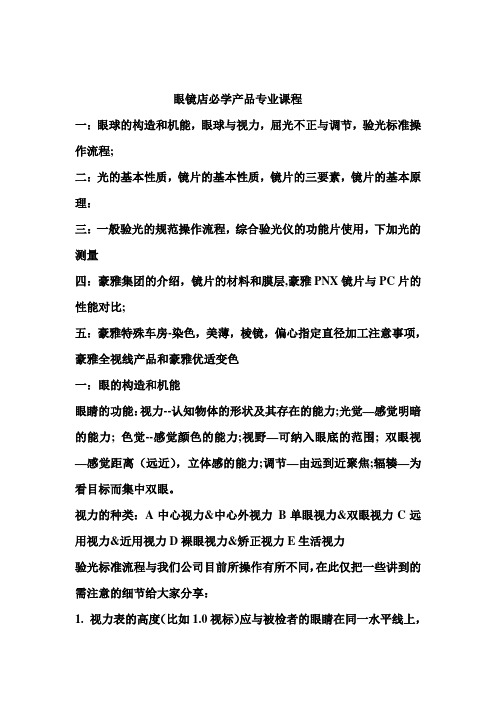 眼镜店从业人员必备学习内容