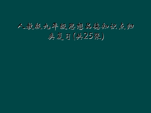 人教版九年级思想品德知识点归类复习共25张
