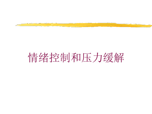 情绪控制和压力缓解培训课件