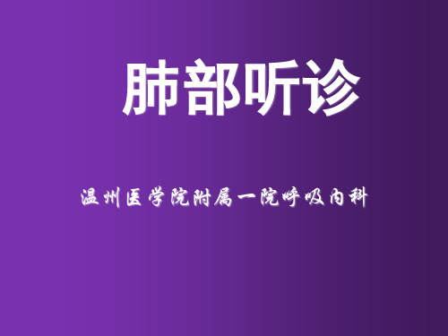肺部听诊 PPT精品课件
