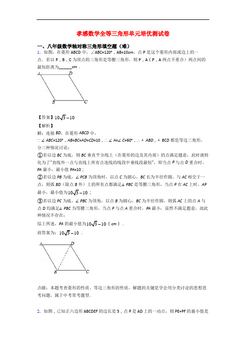 孝感数学全等三角形单元培优测试卷