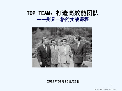 TOPTEAM打造高效能团队培训课件