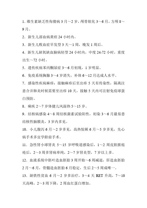 强记忆必背重点儿科