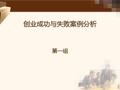 创业案例解析成功与失败案例分析-PPT