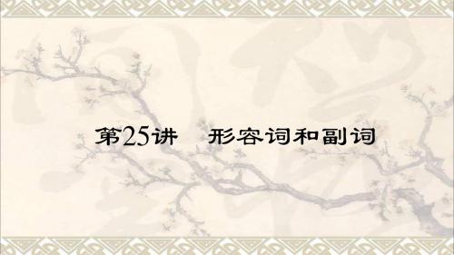 中考英语第二轮语法考点聚焦第25讲形容词和副词课件