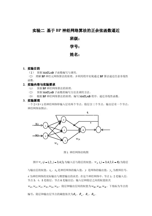 基于BP神经网络算法的正余弦函数逼近