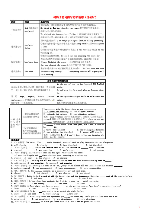 江苏省盐城市时杨中学高考英语 语法复习材料2 动词的