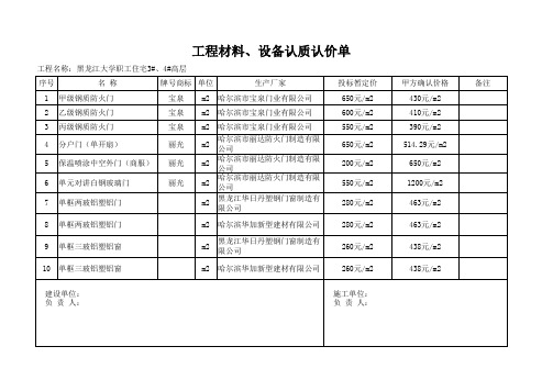 认质认价单