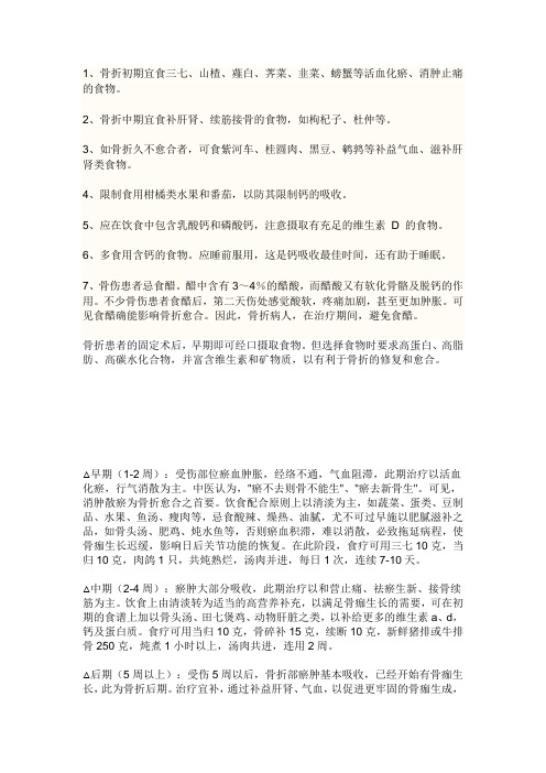 骨折后饮食