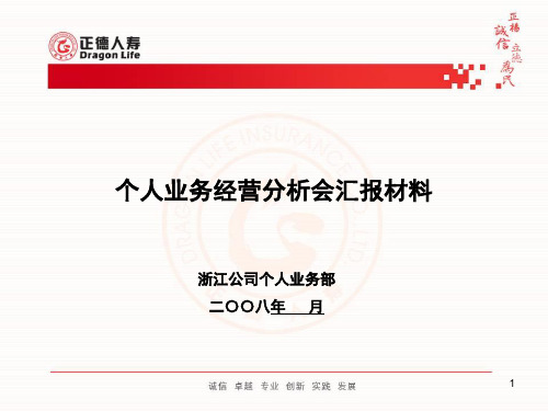 人寿保险月经营分析会材料模板.pptx
