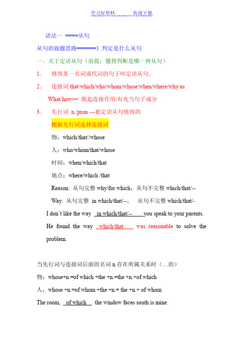 高一高二高三高中英语语法整理