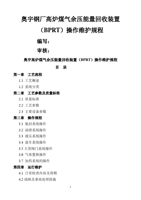 奥宇BPRT操作规程(最终版)