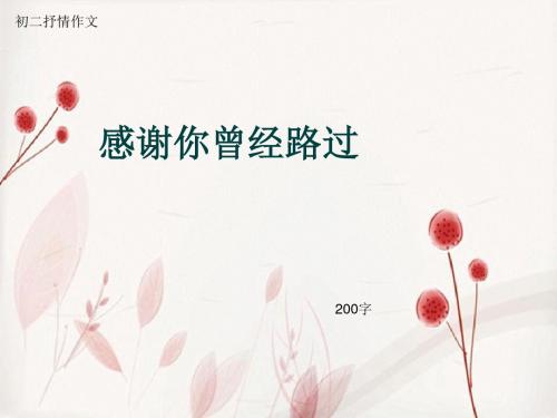 初二抒情作文《感谢你曾经路过》200字(总7页PPT)