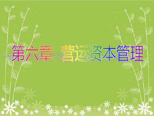 公司财务管理第六章幻灯片PPT