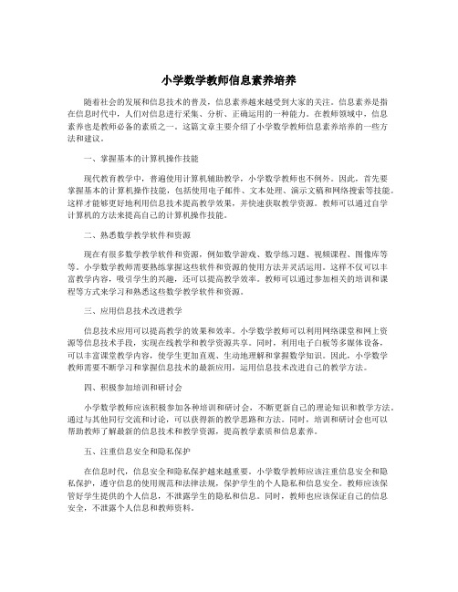 小学数学教师信息素养培养