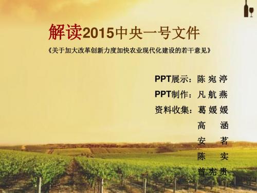 2015中央一号文件解读