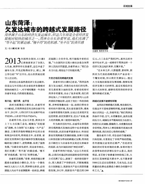 山东菏泽：欠发达城市的跨越式发展路径