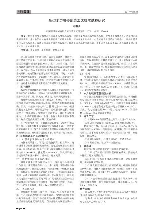 新型水力喷砂割缝工艺技术试验研究