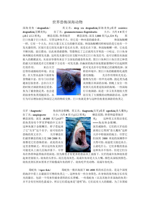 世界恐怖深海动物