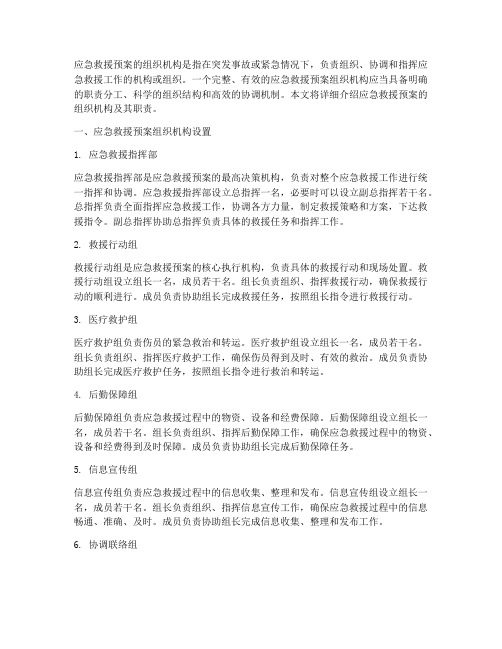 组织机构见应急救援预案