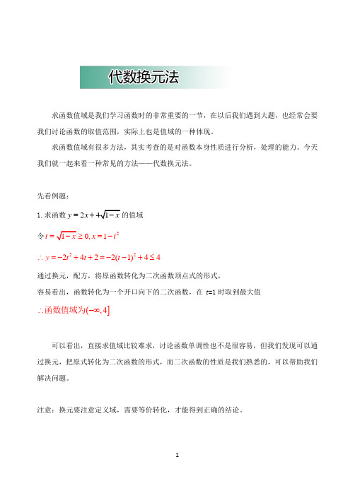 高中数学破题致胜微方法(求函数值域专题2)