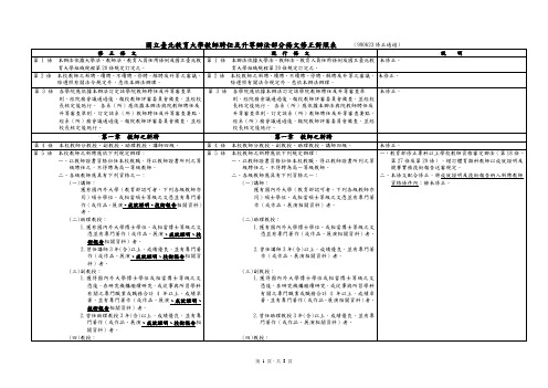 国立台北教育大学教师聘任及升等办法部分条文修正对照(精)