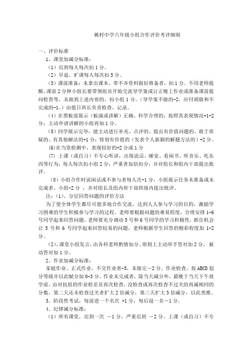 小组评价考评细则